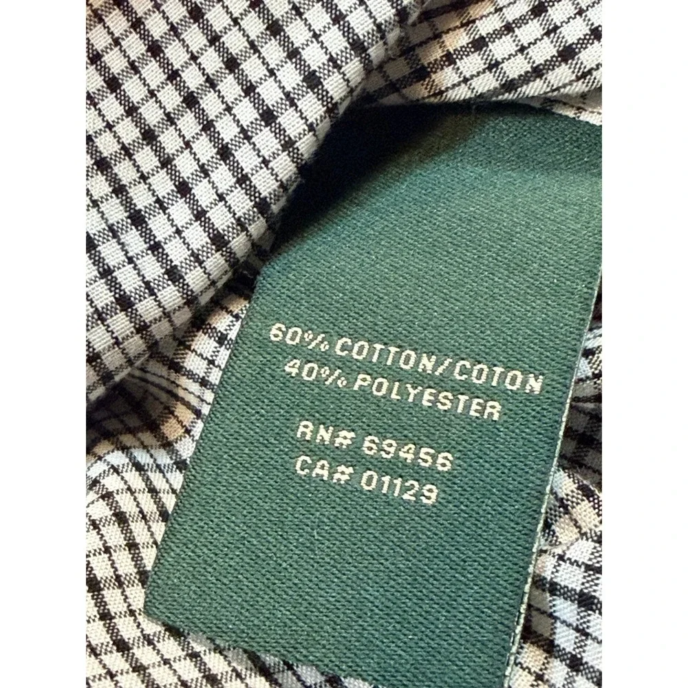 Vintage boys LRL Ralph Lauren button up plaid oxford size 14. LRL pocket logo